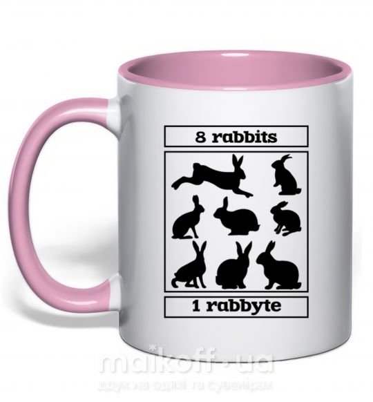 Чашка с цветной ручкой 8 rabbits 1 rabbyte Нежно розовый фото