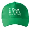 Кепка I Know HTML how to meet ladies Зеленый фото