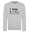 Свитшот I Know HTML how to meet ladies Серый меланж фото