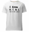Мужская премиум футболка I Know HTML how to meet ladies Белый фото