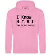Мужская толстовка (худи) I Know HTML how to meet ladies Розовый фото