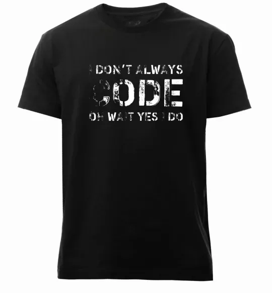 Чоловіча преміум футболка I don't always code oh wait yes i do Чорний фото