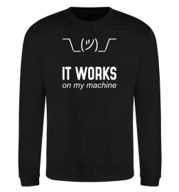 Світшот It works on my machine Чорний фото