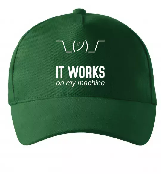 Кепка It works on my machine Темно-зеленый фото