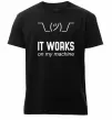 Мужская премиум футболка It works on my machine Черный фото
