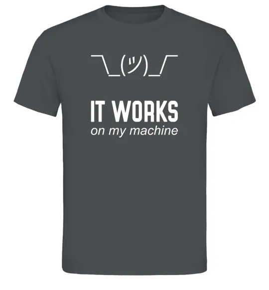 Чоловіча футболка It works on my machine Графіт фото