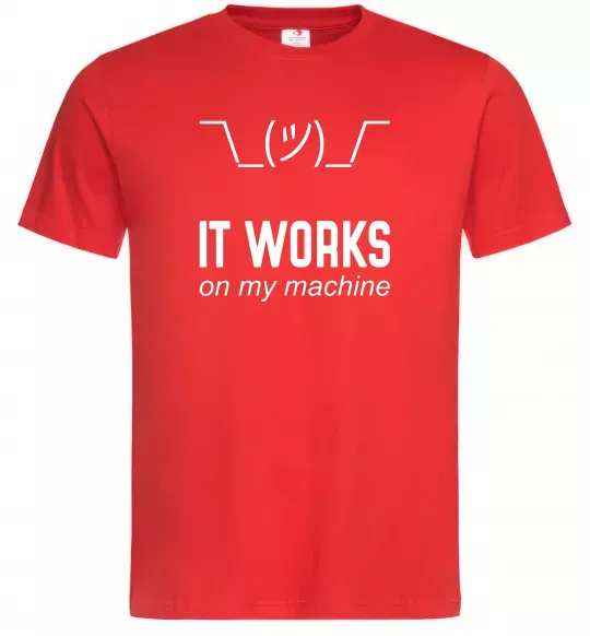 Чоловіча футболка It works on my machine Червоний фото