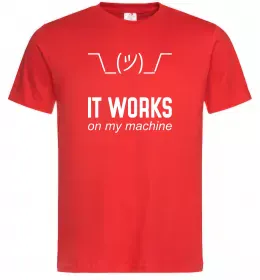 Мужская футболка It works on my machine Красный фото