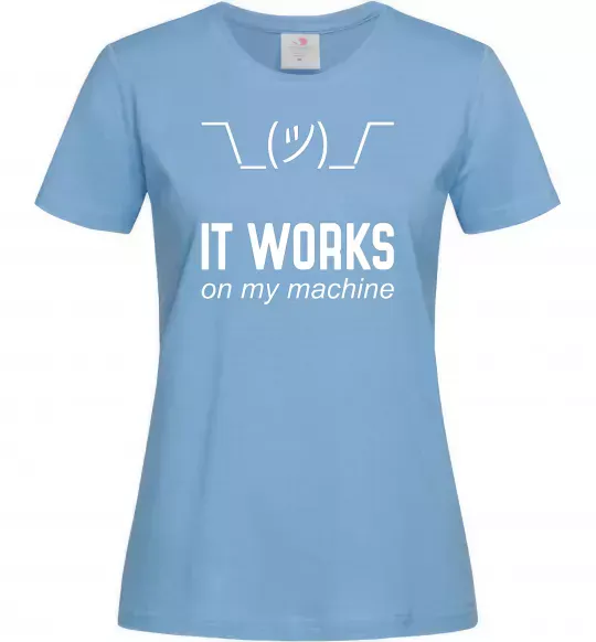Жіноча футболка It works on my machine Блакитний фото