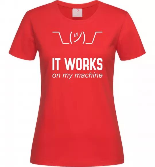 Жіноча футболка It works on my machine Червоний фото