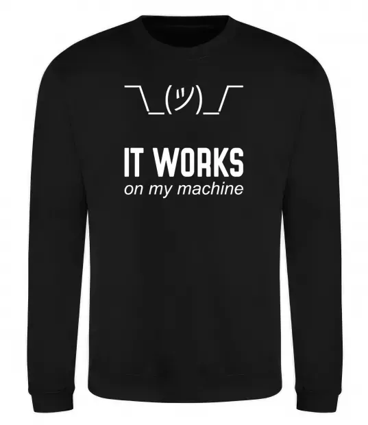 Свитшот It works on my machine Черный фото