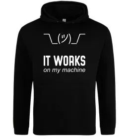 Мужская толстовка (худи) It works on my machine Черный фото