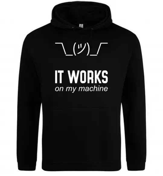 Женская толстовка (худи) It works on my machine Черный фото
