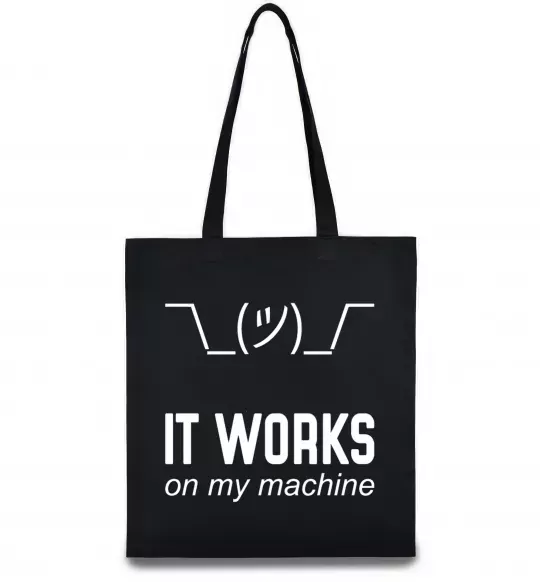 Эко-сумка It works on my machine Черный фото