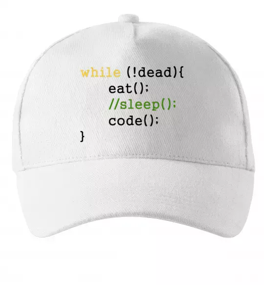 Кепка While dead eat sleep code Белый фото