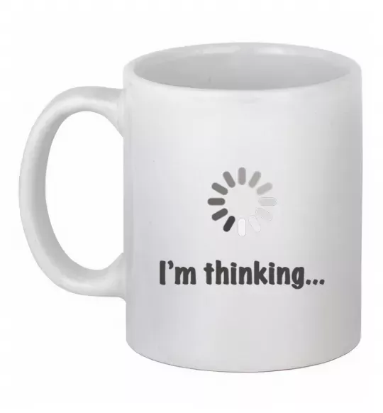 Чашка керамическая I'm thinking Белый фото