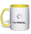 Чашка с цветной ручкой I'm thinking Лимонный Чашка с цветной ручкой I'm thinking Лимонный фото