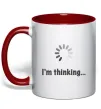 Чашка з кольоровою ручкою I'm thinking Червоний Чашка з кольоровою ручкою I'm thinking Червоний фото