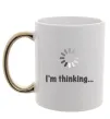 Чашка з кольоровою ручкою I'm thinking Золото Чашка з кольоровою ручкою I'm thinking Золото фото