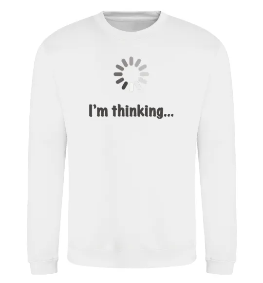 Світшот I'm thinking Білий фото