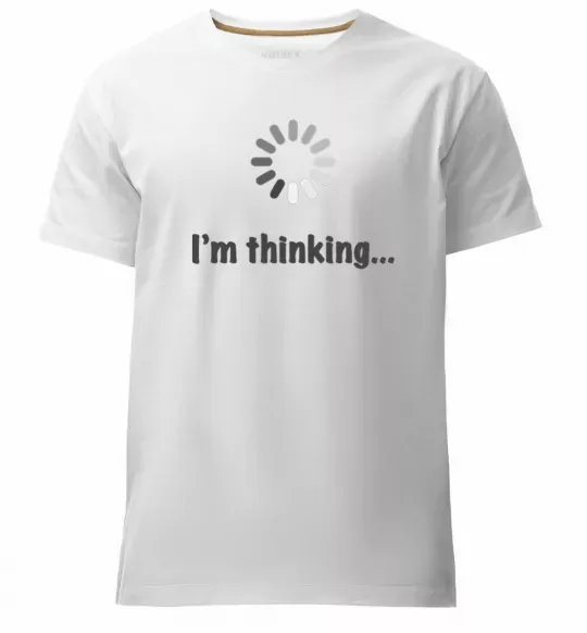 Мужская премиум футболка I'm thinking Белый фото