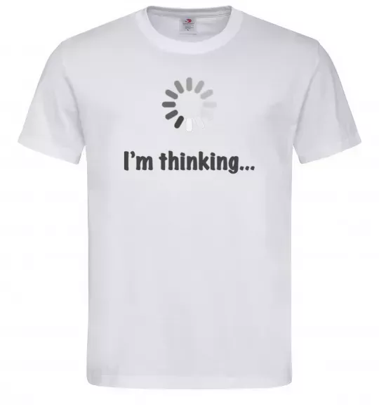 Чоловіча футболка I'm thinking Білий фото