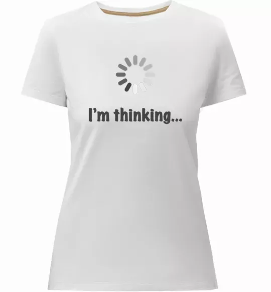 Женская премиум футболка I'm thinking Белый фото