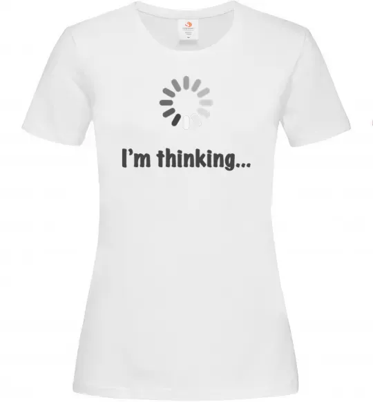 Жіноча футболка I'm thinking Білий фото
