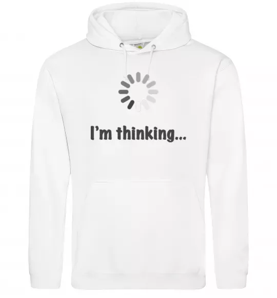 Чоловіча толстовка (худі) I'm thinking Білий фото