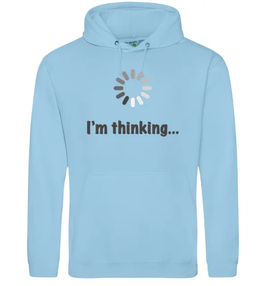 Женская толстовка (худи) I'm thinking Голубой фото