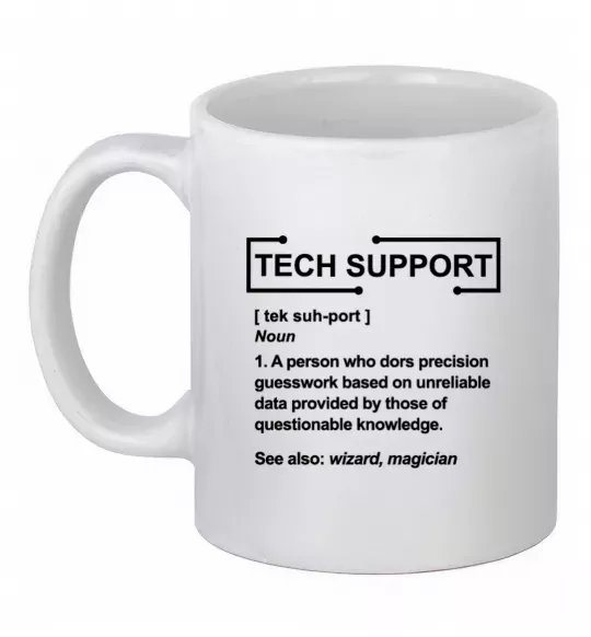 Чашка керамічна Tech support Білий фото