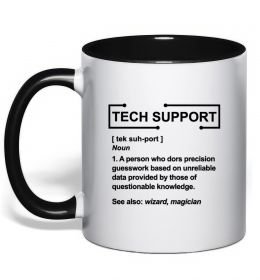 Чашка с цветной ручкой Tech support