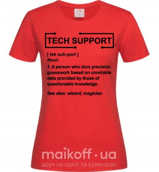 Женская футболка Tech support Красный фото