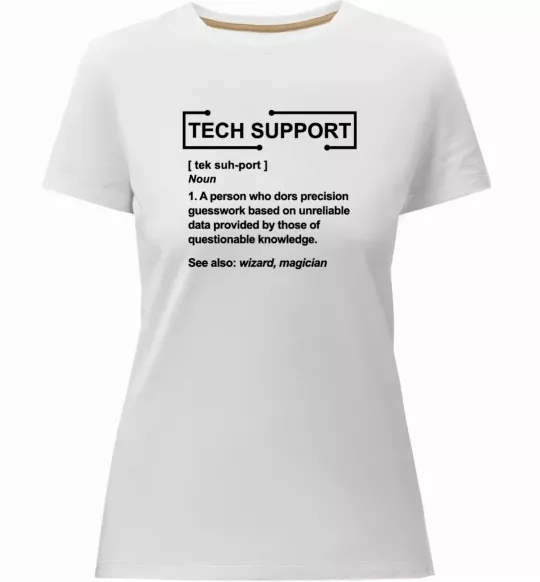 Женская премиум футболка Tech support Белый фото