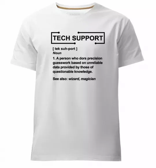 Чоловіча преміум футболка Tech support Білий фото