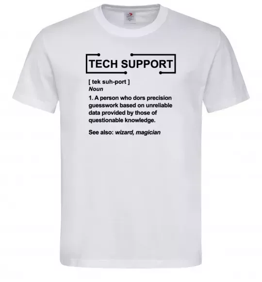 Чоловіча футболка Tech support Білий фото