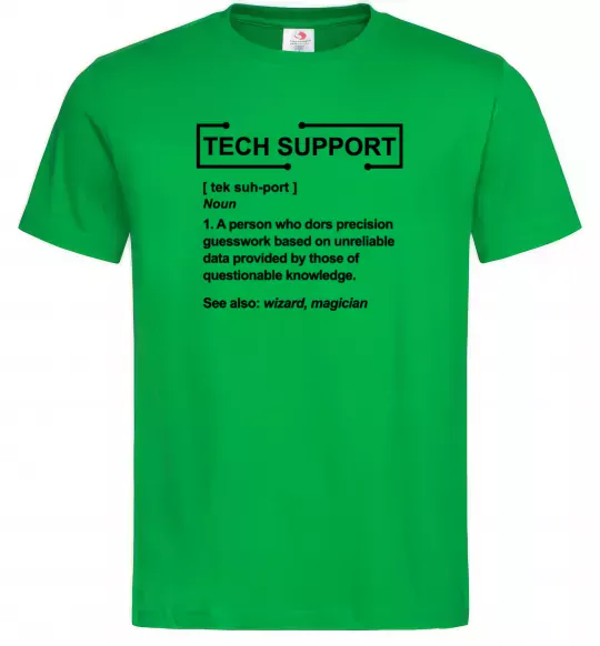 Чоловіча футболка Tech support Зелений фото