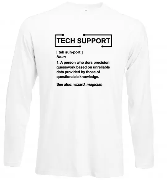 Лонгслив Tech support Белый фото