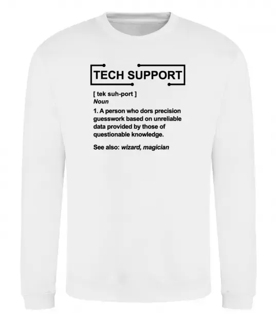 Свитшот Tech support Белый фото
