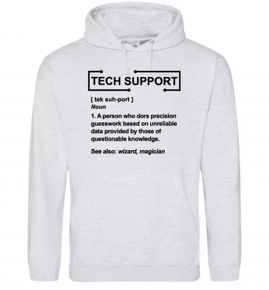 Жіноча толстовка (худі) Tech support Сірий меланж фото