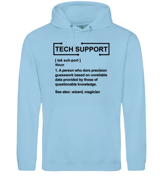 Женская толстовка (худи) Tech support Голубой фото