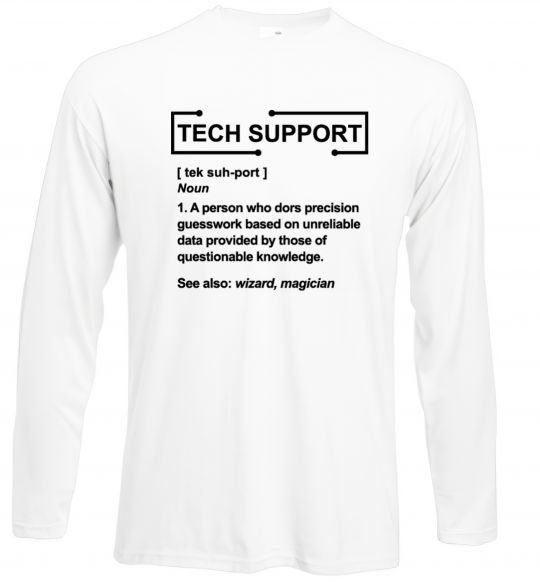 Лонгслів Tech support Білий фото