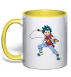 Чашка с цветной ручкой Beyblade Walt Aoi Солнечно желтый фото