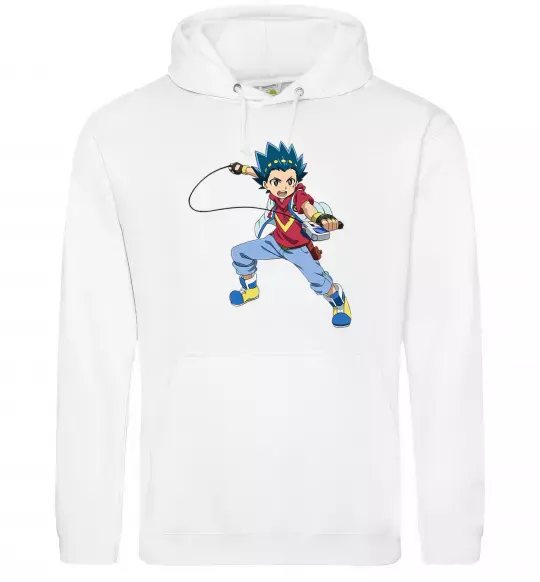 Мужская толстовка (худи) Beyblade Walt Aoi Белый фото