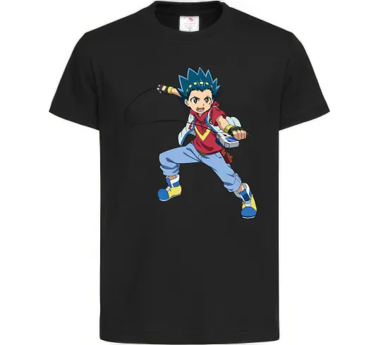 Дитяча футболка Beyblade Walt Aoi Чорний фото