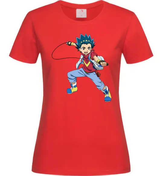 Женская футболка Beyblade Walt Aoi Красный фото