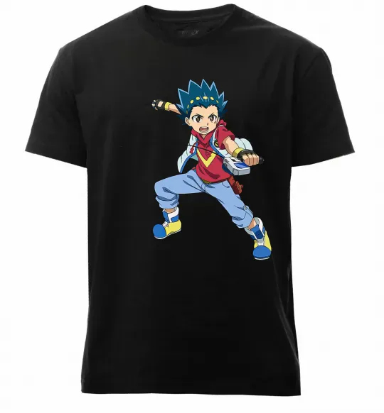 Чоловіча преміум футболка Beyblade Walt Aoi Чорний фото
