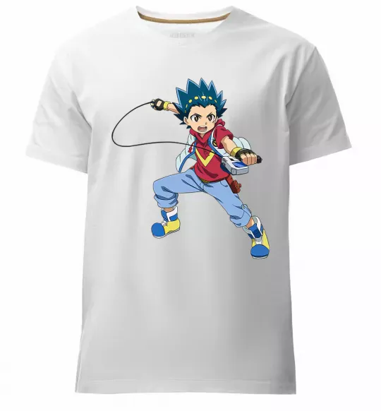 Чоловіча преміум футболка Beyblade Walt Aoi Білий фото
