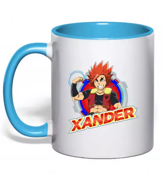Чашка з кольоровою ручкою Beyblade Xander Блакитний фото