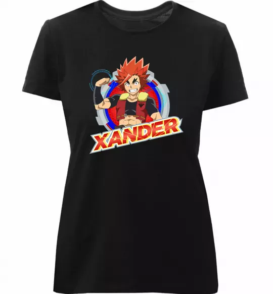 Женская премиум футболка Beyblade Xander Черный фото